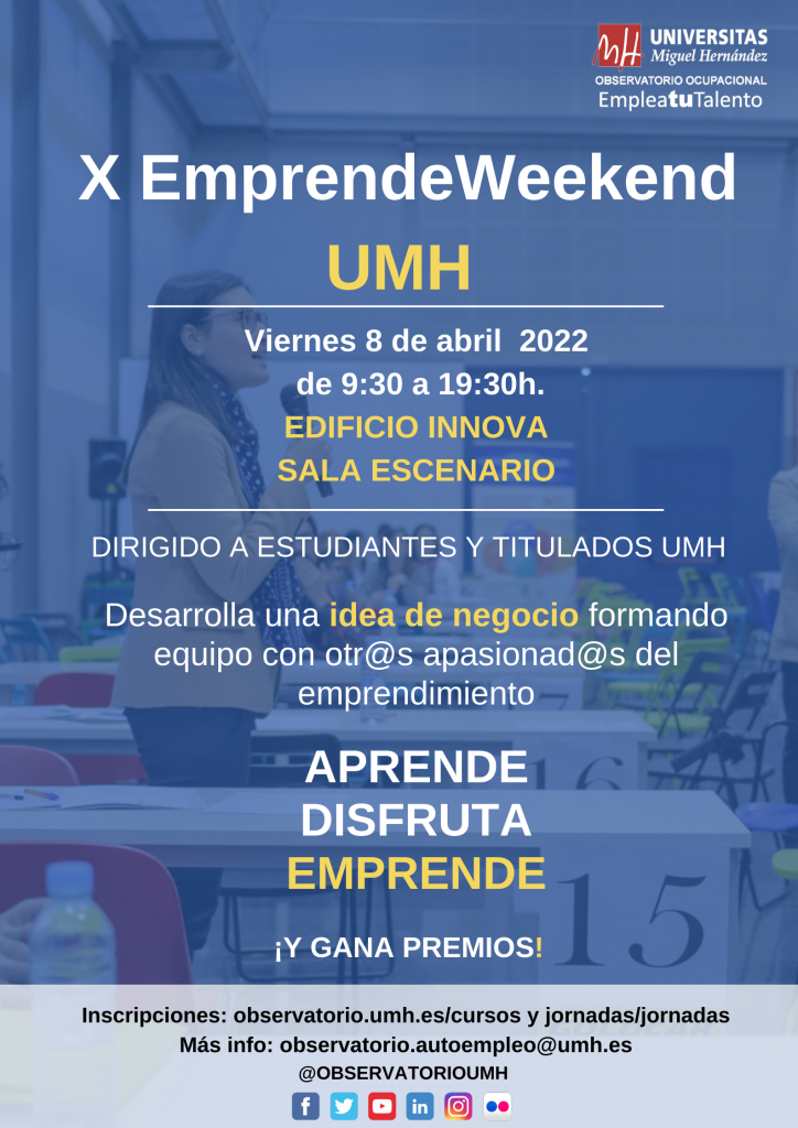 Flyer X EmprendeWeekend UMH 2022